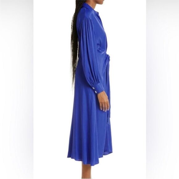 Farm Rio NWT Knotted Midi Dress in Blue Size Small - Picture 2 of 16